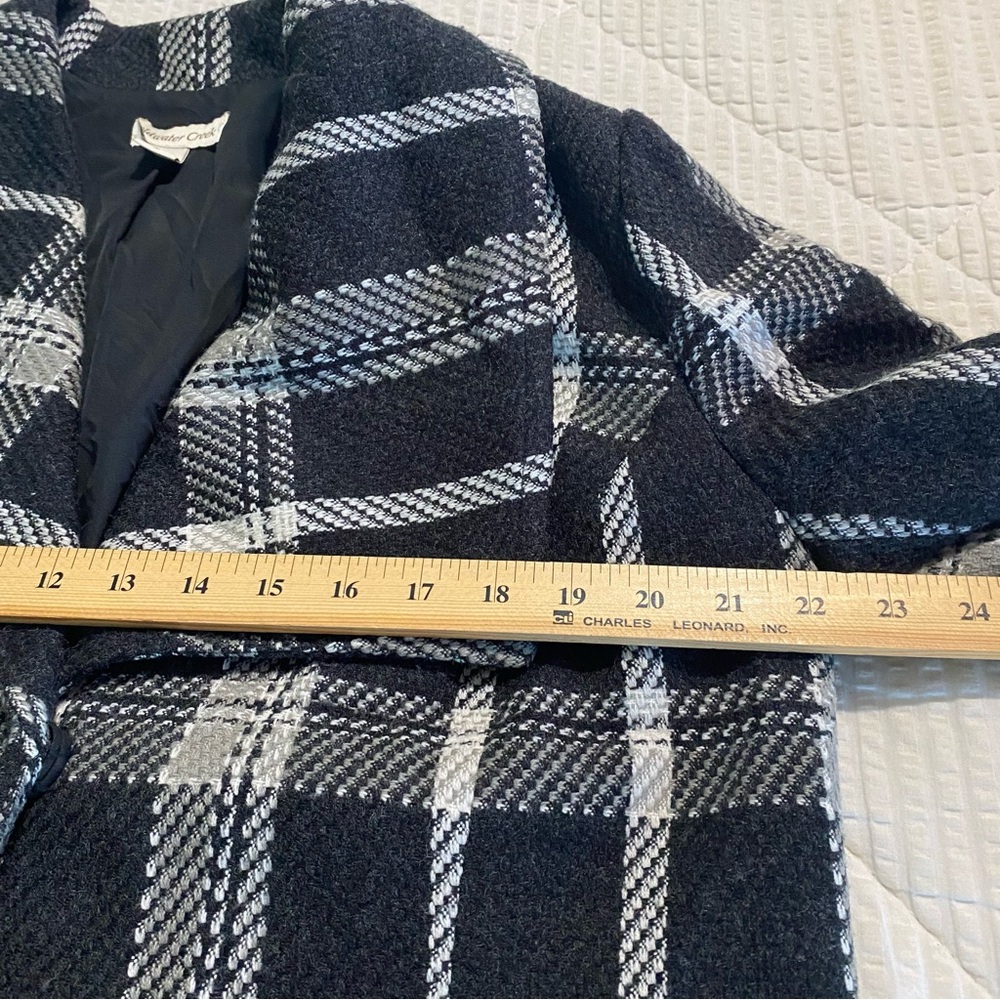 Coldwater Creek Women's Size 16 Jacket Textured Swing Black & White Check Plaid - Picture 6 of 12